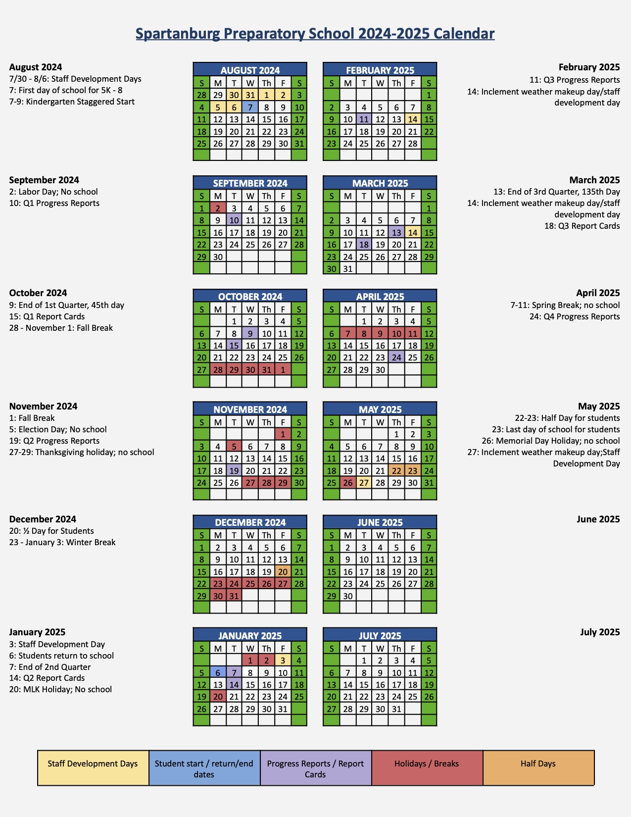 20242025 School Calendar